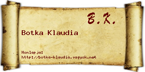 Botka Klaudia névjegykártya